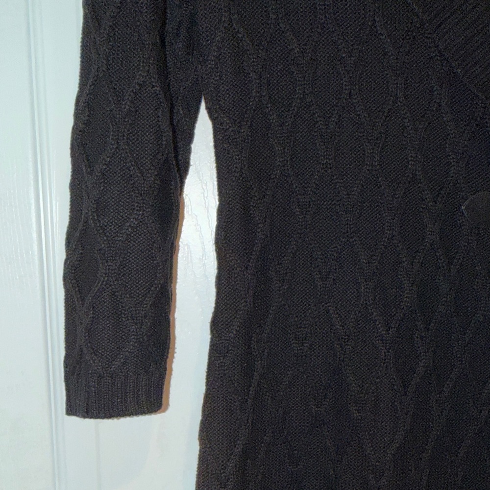 Calvin Klein Cable Knit Shawl Collar Buckle Sweater Dress M - Picture 7 of 16